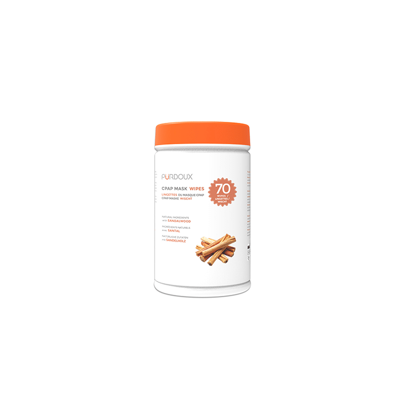 Boîte de lingettes Pürdoux bois de santal – nettoyage PPC/CPAP